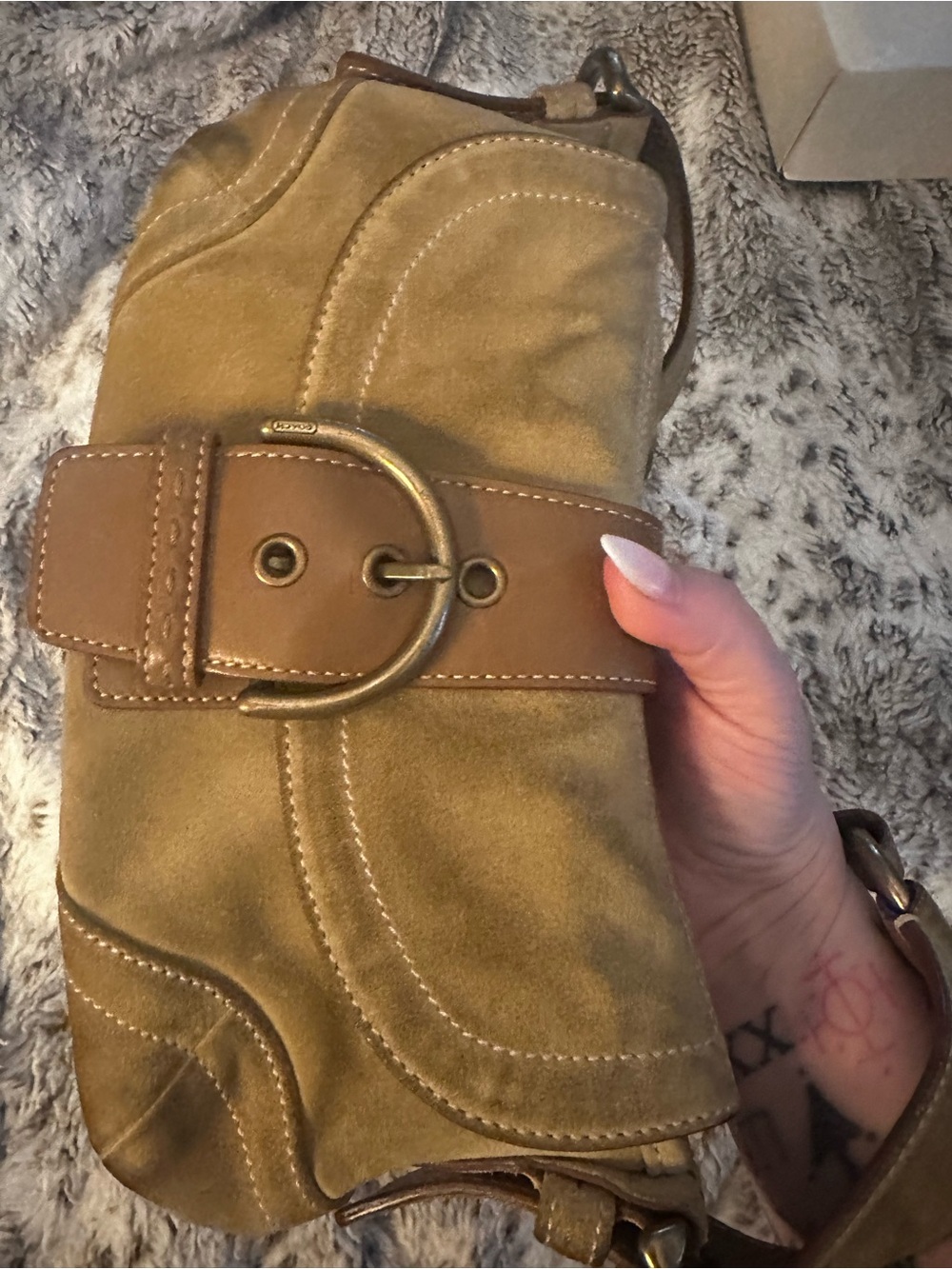 VINTAGE Y2K Coach 9692 Tan Soho Suede Hobo Shoulder